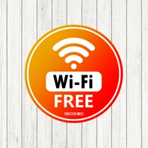 Free Wifi 10cm kerek matrica