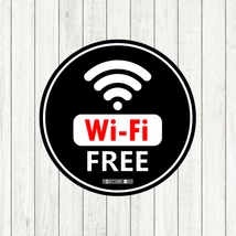 Free Wifi 10cm kerek matrica