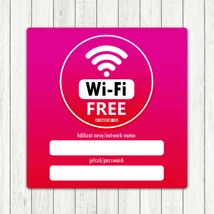 Free Wifi 10cm kerek matrica