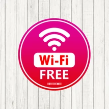 Free Wifi 10cm kerek matrica