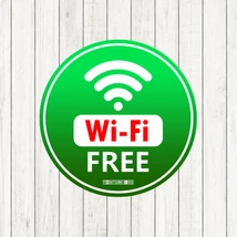 Free Wifi 10cm kerek matrica