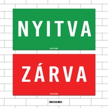 Nyitva Zárva tábla