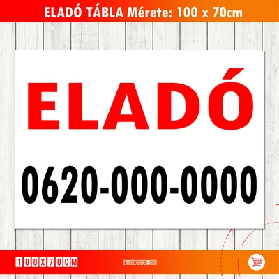 ELADÓ Tábla Fehér szín
