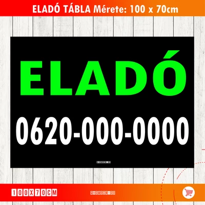 ELADÓ Tábla Zöld szín